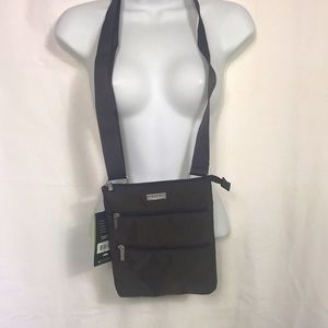Baggallini Special Edition Triple Zip Crossbody Bag Brown New